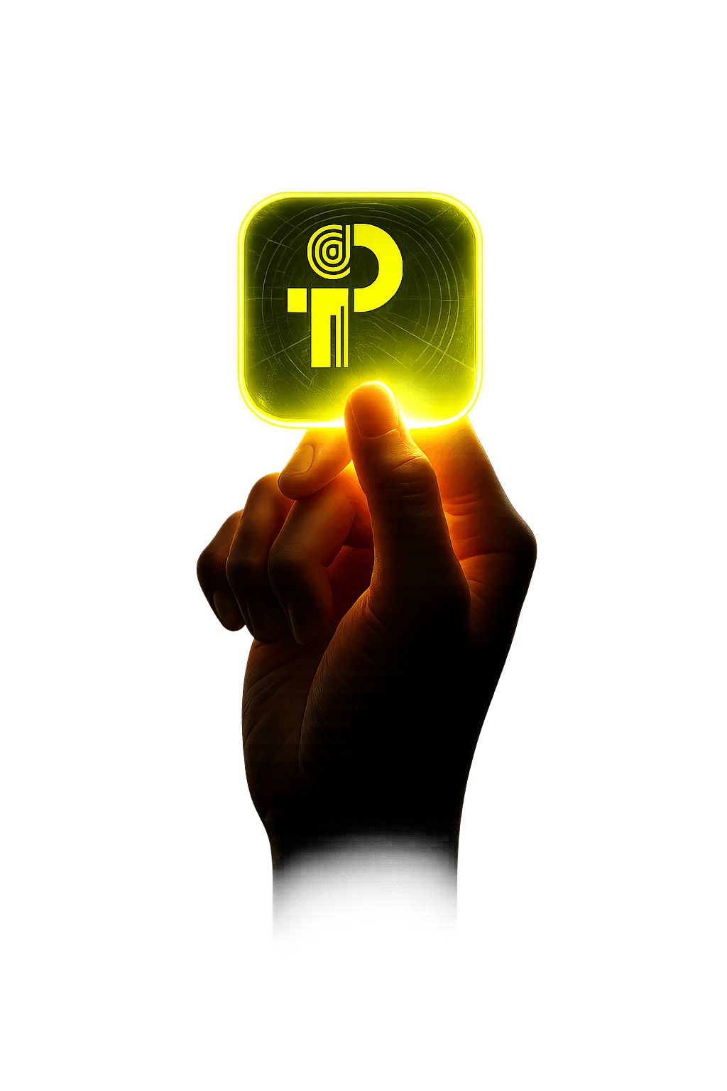 Glowing P in hand